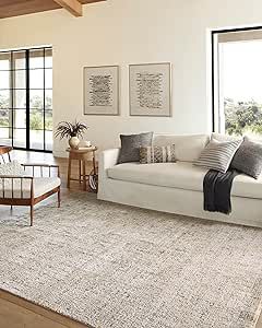 Loloi Amber Lewis x Loloi Alie Collection ALE-02 Sand/Sky 5'-3" x 7'-9", 0.13" Thick Area Rug Large Beige Rug Living Room, Loloi Amber Lewis, Amber Lewis X Loloi, Stone Rug, Amber Lewis, Morning Fog, Loloi Rugs, Amber Interiors, Rug Direct