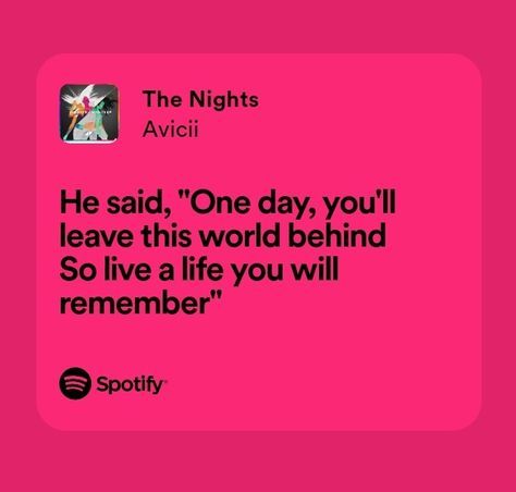 The Nights Avicii Lyrics, The Nights Avicii, Avicii Quotes, Avicii Lyrics, Avicii The Nights, Nights Lyrics, Summer Songs, Senior Quotes, Song Lyric Quotes