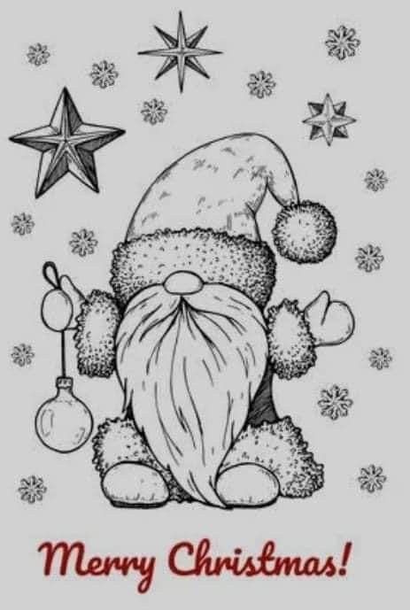 Christmas Sheep Drawing, Gnome Drawing, Candy Cane Coloring Page, Merry Christmas Coloring Pages, Gnome Crafts, Christmas Sketch, Free Christmas Coloring Pages, Gnome Pictures, Hand Drawn Christmas