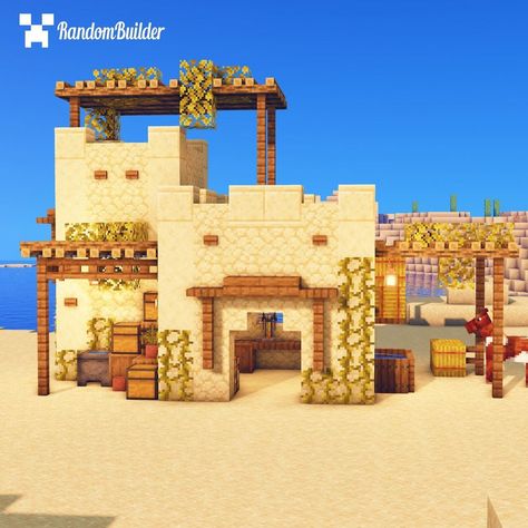 Minecraft Desert House, Minecraft Desert, Desert Village, Minecraft Building Guide, Sand House, Minecraft Houses Blueprints, House Tutorial, Minecraft House Plans, Easy Minecraft Houses