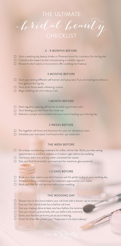 Bridal Beauty Checklist, Beauty Checklist, Bride Checklist, Wedding Beauty Plan, Wedding Beauty Timeline, Event Planning Tips, Boda Mexicana, Planning Checklist, Wedding Prep