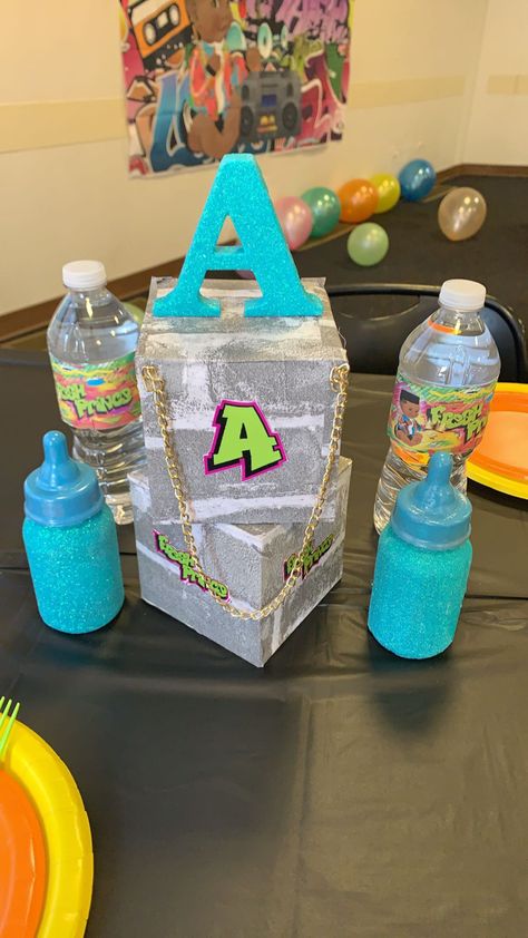 90s Themed Gender Reveal, Fresh Prince Centerpiece Ideas, Fresh Prince Baby Shower Theme Boy, Fresh Princess Baby Shower Theme, Fresh Prince Baby Shower Theme, Prince Decorations, Fresh Prince Birthday Party, Fresh Prince Baby Shower, Fresh Prince Party