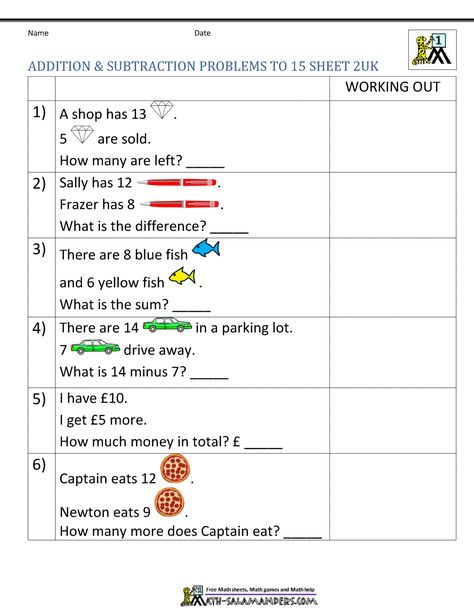 1st Grade Subtraction Word Problems Year 1 Worksheets, 1st Grade Addition And Subtraction, 1st Grade Addition, Crazy Cake Recipes, Addition And Subtraction Word Problems, Problem Solving Worksheet, Worksheets For Class 1, Kindergarten Coloring, Sight Word Sentences