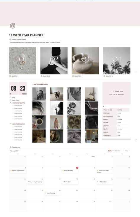 #Notion_Show_Tracker #Notion_Schedule #Notion_Template_Simple #12_Week_Year_Planner Notion Template Aesthetic Personal, Notion Manifestation, Manifestation Template, 12 Week Year Planner, 2024 Notion, Notion Layout, Organisation Planner, Notion Template Aesthetic, Study Planner Free