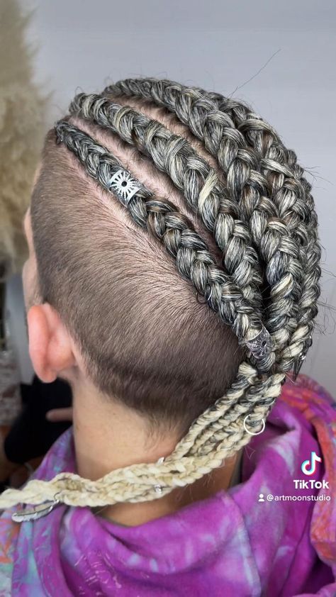 Viking Braids Undercut, Male Viking Braids, Ragnar Hair, Braids For Man, Viking Hair Men, Undercut Braid, Men Fade Haircut Short, Fade Haircut Styles, Coachella Hair