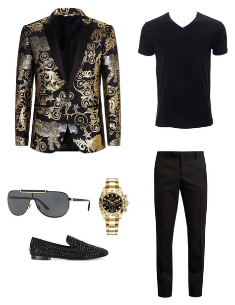 Black And Gold Outfits, Gold Outfits, Black And Gold Outfit, Expensive Suits, Dapper Outfit, Black Outfit Men, Stylish Mens Suits, Black Leather Chelsea Boots, Black Men Fashion Swag