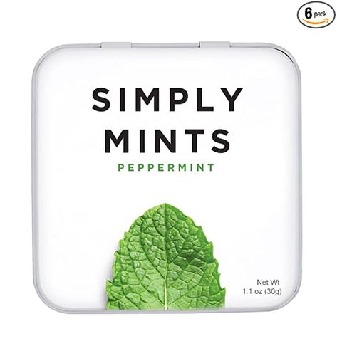 Amazon.com : Simply Mints | Peppermint Breath Mints | Pack of Six | Breath Freshening, Vegan, Non Gmo, Nothing Artificial : Grocery & Gourmet Food Bread Proofer, Wedding Emergency Kit, Breath Mints, Cinnamon Oil, Mint Tins, Lemon Mint, Snacks For Work, Three Ingredient, Artificial Sweetener