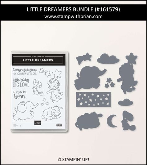 Little Dreamers Bundle, Stampin Up! 161579 Flying Elephant, Moving Cards, Rainbow Card, Holographic Foil, A Star Is Born, Baby Card, New Baby Cards, Fun Fold Cards, Scrapbook Album