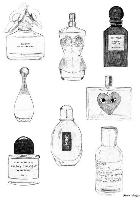 Painting Types, Perfume Art, Bottle Drawing, Perfume Bottle Design, Tangle Pattern, Bullet Journal Themes, Perfume Design, Drawing Projects, Perfume Brands