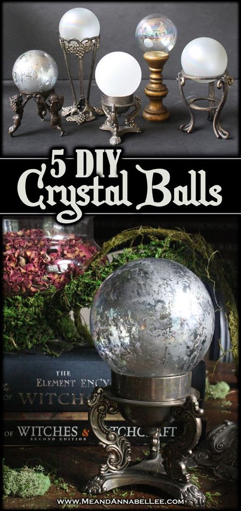 Diy Crystal Ball, Outdoor Witch, Witches Halloween Party, Dekorasi Halloween, Uhyggelig Halloween, Dinner Party Table Settings, Craft Table Diy, Halloween Fest, Diy Halloween Decor