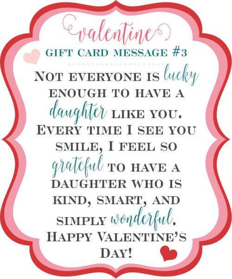 Not everyone is lucky enough to have a daughter like you. Every time I see you smile, I feel so grateful to have a daughter who is kind, smart, and simply wonderful. Happy Valentine's Day! ♥ Little Girl's Pearls Happy Valentine's Day Daughter, Card Message Ideas, Valentine Gift Card, Message Ideas, Happy Valentine Day Quotes, Wishes For Daughter, Valentines For Daughter, Valentines Gift Card, Valentine Messages