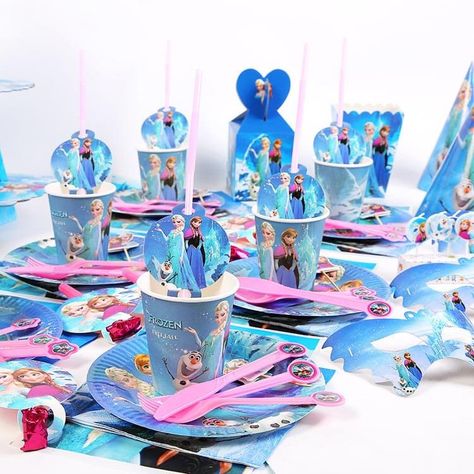 16 piece Frozen Party set stsrting from just £1 Disney Frozen Birthday Party Decorations, Birthday Decoration Items, Frozen Party Supplies, Frozen Birthday Party Decorations, Birthday Party Plates, Disney Frozen Birthday Party, Birthday Party Props, Frozen Birthday Theme, Disney Frozen Birthday