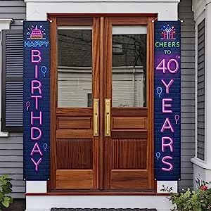 Housewarming Party Themes, Cheers To 70 Years, Party Theme Decorations, 50th Birthday Party Themes, Cheers To 40 Years, Happy 35th Birthday, 70th Birthday Decorations, Birthday Door, Banner Decor