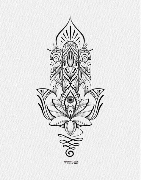 Ornamental Hamsa Tattoo, Hamsa Tattoo With Lotus, Spiritual Arm Sleeve Tattoos For Women, Lotus Hamsa Tattoo, Feminine Hamsa Tattoo, Hasma Tattoos For Women Sleeve, Hamsa Tattoo Design Mandalas, Hamsa Hand Tattoo For Women, Hasma Tattoos For Women