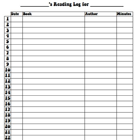 Printable Reading Log on http://www.feelslikehomeblog.com  Instead of author use book description Reading Book Log Free Printable, Weekly Reading Log Printable Free, Reading Logs For Kindergarten, Kids Reading Log Free Printable, Printable Bookshelf Reading Log, Free English Worksheets, Reading Record, Reading Log Printable, Reading Help