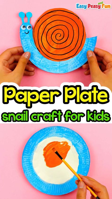 Paper Plate Snail Craft - Easy Peasy and Fun Paper Plate Snails, Snail Plate Craft, Snail Craft For Preschoolers, Snail Paper Plate Craft, Snail Activity For Preschool, Paper Plate Animals, Snail Craft, Foamiran Flowers, Spiral Line