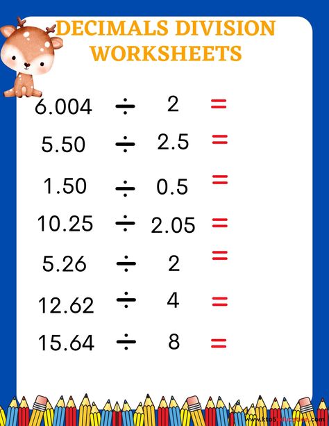 Division Worksheets Decimals 6th Grade | FREE Download Check more at https://kto5education.com/division-worksheets-decimals-6th-grade-free-download/ Fractions Division, Decimal Division, Grade 6 Math Worksheets, Mental Maths Worksheets, Number Worksheet, Dividing Decimals, Powers Of 10, Decimals Worksheets, Grade 6 Math