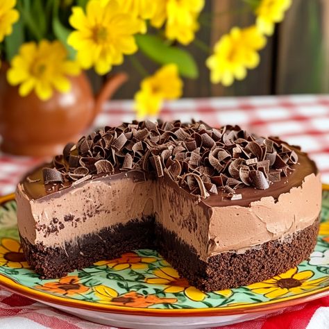 Triple Chocolate Brownie Mousse Cake Recipe Chocolate Mousse Brownies Recipe, Chocolate Mousse Brownies, Mousse Brownies, Springform Pan Recipes, Rich Chocolate Mousse, Dark Chocolate Benefits, Mousse Cake Recipe, Fudgy Brownie, Brownie Toppings