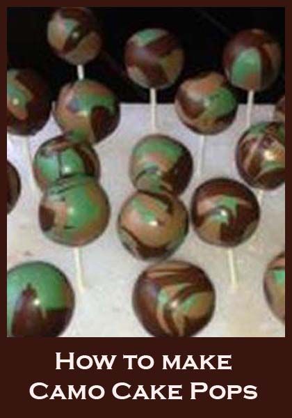 Camo Cake Pops | Little Delights Cakes. These would be cute done in a pink, grey, and white for a more girly camo. Camo Cake Pops, Camo Cakes, Camo Cake, Camo Birthday, Savory Cakes, Swirl Cake, Cookie Pops, Fondant Figures, Cake Balls