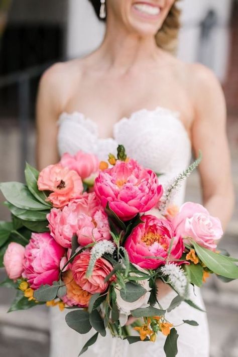 Wedding Bouquet - By: ella & louie floral studio Coral Charm Peony, Bridal Bouquet Peonies, Wedding Flowers Peonies, Peony Bouquet Wedding, Coral Peonies, Beautiful Bridal Bouquet, Bridal Bouquet Pink, Wedding Bouquets Pink, Peony Wedding