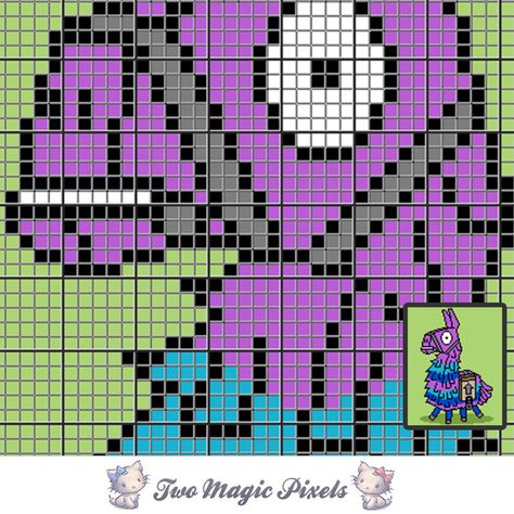 Fortnite Llama crochet blanket pattern; | TwoMagicPixels Fortnite Cross Stitch Pattern, Fortnite Crochet Patterns, Fortnite Crochet, Grids Crochet, Fortnite Pixel Art, Magic Pixels, Cross Stitch Plastic Canvas, Two Magic Pixels, Fortnite Llama