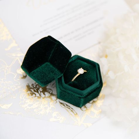 Engagement  Ring Box Hexagonal Wedding Ceremony Ring Box  Engagement Proposal Gift Jewellery Box by McLeanandCo on Etsy Ring Box Engagement, Vintage Inspired Rings, Engagement Proposal, Diamond Ice, Paper Ring, Velvet Ring Box, Chocolate Diamonds, Engagement Ring Box, Wedding Engagement Ring