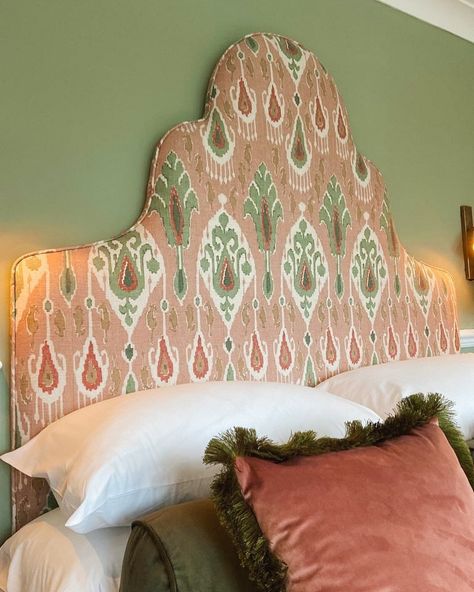 Copeland Interiors | Bury St. Edmunds | We just love how this space turned out! It's a perfect blend of pink and green, with a gorgeous bespoke headboard in GP & J Baker Ikat… | Instagram Ikat Headboard, Bespoke Headboard, Pattern Headboard, Bespoke Headboards, Bury St Edmunds, Pink Pattern, Beautiful Interiors, Bedroom Makeover, Textures Patterns