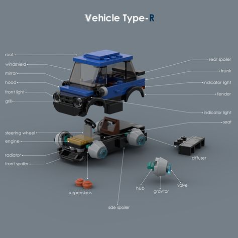 https://flic.kr/p/2oeZaxX | Vehicle Type-R parts Lego Mini Builds, Every Day Objects, Lego Wheels, Easy Lego Creations, Lego Auto, Car Papercraft, Lego Technic Sets, Roblox Studio, Lego Machines