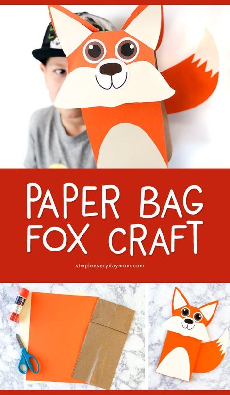 Fox Brown Paper Bag Puppet | This fall, make this easy fox lunch bag puppet with the kids. It's great for creative play!   #kidsactivities #kidscrafts #craftsforkids #crafts #kids #ideasforkids #earlychildhood #teacher #kindergarten #preschool Fox Craft, Kids Programs, Fall Crafts For Toddlers, Bag Puppet, Fox Crafts, Puppets For Kids, Paper Bag Crafts, Paper Bag Puppets, Puppet Crafts