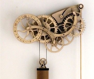 Mechanical Wooden Clock Kit #gadget Wooden Clock Kits, Woodworking Plans Clocks, Wood Bed Frame Diy, Wooden Gear Clock, Wooden Gears, Gear Clock, Mechanical Clock, Pendulum Clock, Diy Headboards