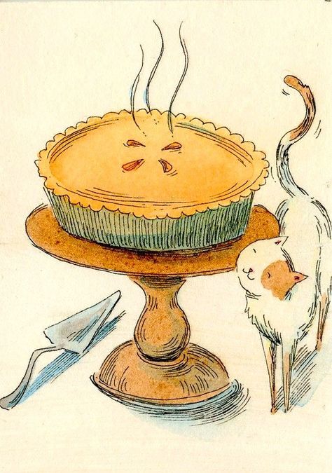 Pie Drawing, Pies Art, Planner Doodles, Food Illustration Art, Cat Artwork, Childrens Illustrations, Food Illustrations, Cute Illustration, Pumpkin Patch