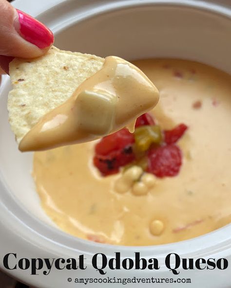 Qdoba Queso Recipe, Copycat Qdoba, Queso Recipe, Queso Dip, Fire Roasted Tomatoes, Monterey Jack, American Cheese, Monterey Jack Cheese, Fire Roasted