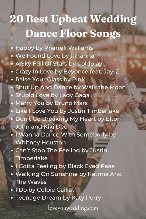 Wedding Song Checklist, Wedding Exit Songs, Wedding Song Playlist, Wedding Music Playlist, Wedding Music Band, Father Daughter Dance Songs, I Gotta Feeling, Shut Up And Dance, Wedding Dance Songs