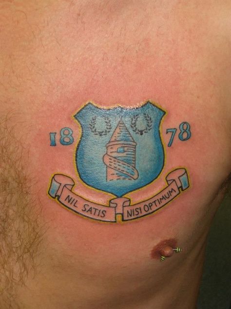 everton badge coybs chest  irish street tattoo downpatrick belfast northern ireland Everton Badge, Street Tattoo, Tattoo Pictures, Belfast Northern Ireland, Horror Music, Western Movies, Belfast, Northern Ireland, Picture Tattoos