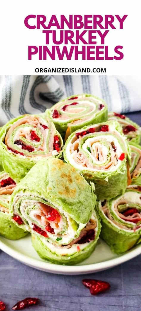 Fruit Pinwheels, Turkey Club Pinwheels, Turkey Rollups With Cream Cheese, Turkey Cranberry Pinwheels, Cranberry Cream Cheese Pinwheels, Turkey Pinwheels, Cranberry Turkey, Best Lunch Recipes, Turkey Cheese