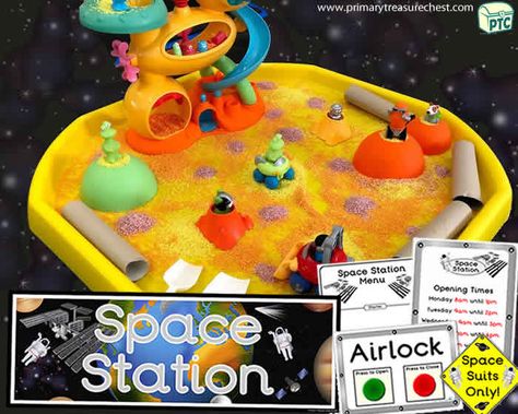 Sparkling Space Themed Tuff Tray for Toddlers-EYFS Children Space Theme Preschool, Counting Songs, Topic Ideas, Teaching Resources Primary, Key Stage 1, Tuff Tray, Space Aliens, Small World Play, Preschool Printables