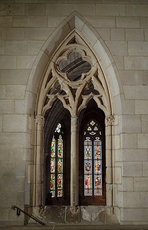 Double-Lancet Window, Also an example of foiling Toledo Cathedral, Ribbed Vault, Gothic Windows, Arch Architecture, Gothic Church, Cathedral Windows, Church Windows, Gothic Design, The Cloisters