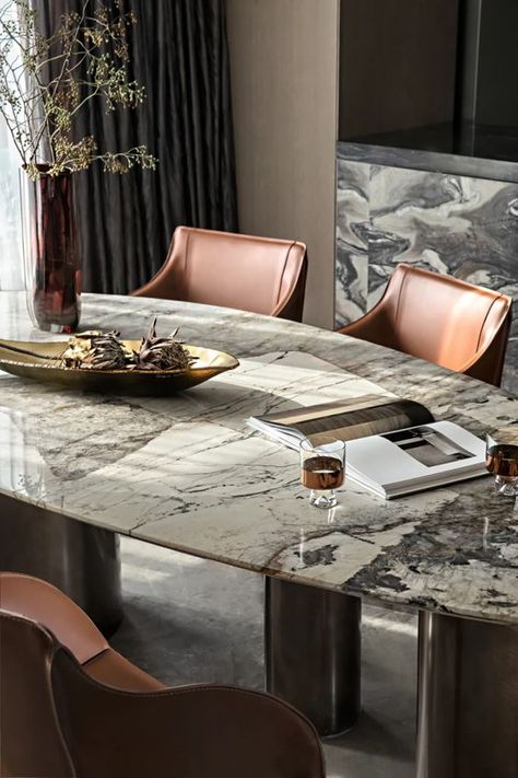 Luxury Dining Rooms, Dining Tables Ideas, Dining Room Design Luxury, Modern Apartment Living Room, Luxury Dining Table, Dining Design, Marble Dining Table, Dining Room Interiors, Luxury Dining Room