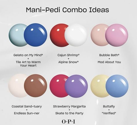 Pedi Mani Combo Color Combinations, Nail Polish Colors Fall, Manicure Nail Designs, Nail Color Combos, Colorful Nail Designs, Nails On Fleek, Fabulous Nails, Nail Polish Colors, Nail Manicure