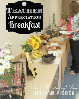 Teacher Luncheon Ideas, Teacher Appreciation Breakfast, Blackberry Vine, Teacher Appreciation Lunch, Teacher Appreciation Luncheon, Teachers Appreciation Week, Teacher Appreciation Week Ideas, Staff Appreciation Ideas, Appreciation Week Ideas