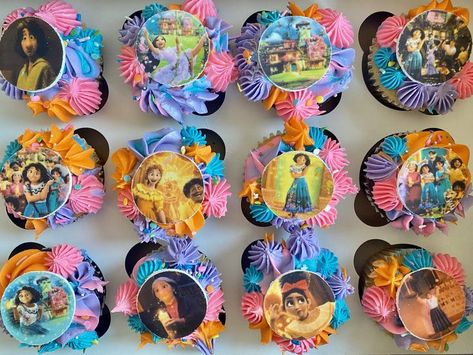 We don't talk about Bruno, but you'll be talking about these handmade Encanto cupcake toppers. 🌺 Encanto Cupcakes, We Don't Talk About Bruno, Cake Piping, Toy Story Theme, Party Snack Food, Number Cakes, Themed Cupcakes, Third Birthday, 3rd Birthday Parties