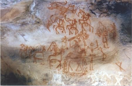 Bhimbetka Caves In India, Paleolithic Art, Prehistoric Cave Paintings, Cave Painting, Cave Drawings, Prehistoric Art, Cave Paintings, Art Sites, Stone Age