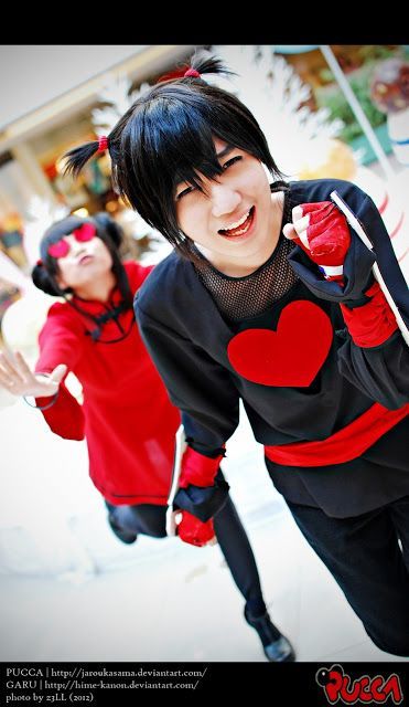 Pucca Cosplay, Pucca And Garu, Couple Cosplay, Cartoon Cosplay, Couples Halloween Outfits, Halloween Costumes For Couples, Couple Halloween, Funny Love, Couple Halloween Costumes