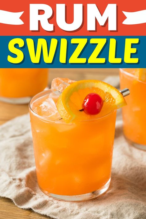 Bring the tropics home with this Bermuda Rum Swizzle recipe! It's a fun blend of rum, grenadine, orange, and pineapple juice. And it's not to be missed. Rum Swizzle Recipe, Caribbean Rum Punch Recipe, Mexico Drinks, Drinks With Grenadine, Painkiller Drink, Rum And Orange Juice, Caribbean Dishes, Shrek Party, Rum Swizzle