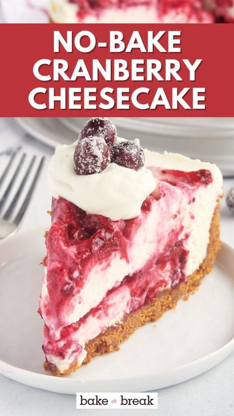 No Bake Cranberry Cheesecake, Cranberry Cheesecake Recipes, Biscoff Crust, Candied Cranberries, White Chocolate Shavings, Cranberry Cheesecake, Gf Food, Cranberry Orange Bread, Cranberry Cheese