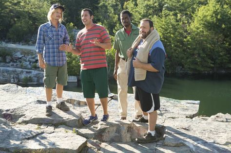 (v.l.n.r.:) David Spade (Marcus Higgins), Adam Sandler (Lenny Feder), Chris Rock (Kurt McKenzie) und Kevin James (Eric Lamonsoff) in Sony Pictures' KINDSKÖPFE  © 2013 Sony Pictures Releasing GmbH Grown Ups 1, Adam Sandler Movies, Grown Ups 2, That's Hilarious, Kevin James, Best Movie Quotes, Steve Buscemi, Despicable Me 2, Favorite Movie Quotes