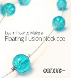 Illusion Necklace Diy, Wire Necklace Diy, Illusion Necklace, Necklace With Beads, Jewelry Tips, Floating Necklace, Diy Jewelry Necklace, Kahlil Gibran, Crimp Beads