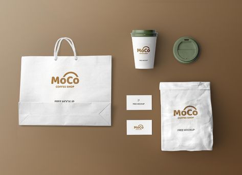 Free Coffee Shop Branding Mockup PSD - Good Mockups Coffee Shop Mockup, Branding Mockups Free, Coffee Mockup, App Social Media, App Social, Coffee Shop Branding, Media Magazine, Cafe Branding, Shop Branding