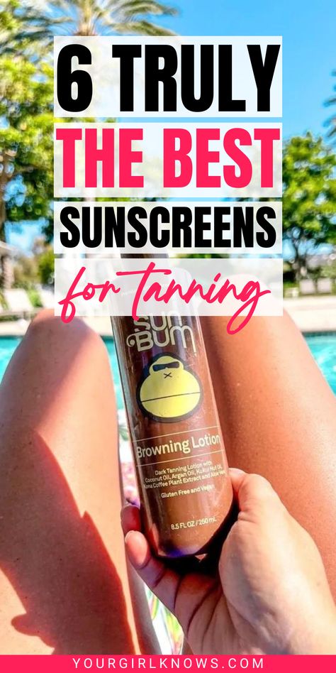 Are you on a hunt for the best sunscreens for tanning that'll keep your skin glowing and protected? Say goodbye to the dilemma of choosing between a beautiful tan and healthy skin!  This roundup of best sunscreens for tanning skin is your go-to guide for soaking up the sun safely. Tanning Products In The Sun, How To Get An Even Tan, Best Tanning Oil For Outside, Outdoor Tanning Tips, Best Way To Tan In The Sun, Best Tanning Routine, How To Get The Best Tan, How To Tan Faster In The Sun, Best Way To Tan