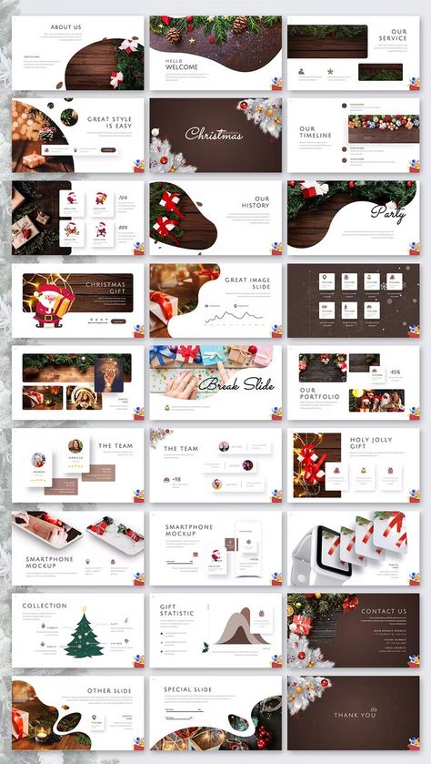 Layout Editoriale, Graphic Designer Ideas, Christmas Powerpoint, Christmas Powerpoint Template, Event Proposal, Slideshow Presentation, Catalogue Layout, Template Wordpress, Welcome To The Team